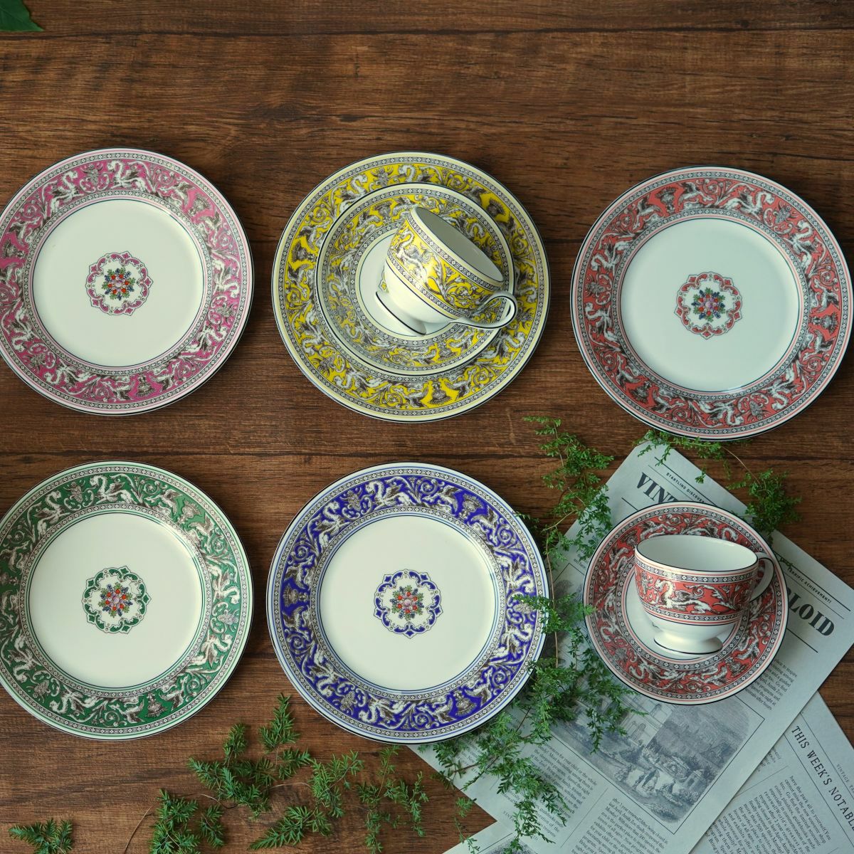 ウェッジウッド（Wedgwood） フロレンティーン サーモン ティーカップ＆ソーサー（リー）200ml