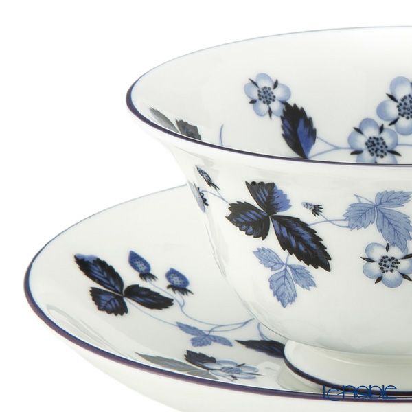 ウェッジウッド（Wedgwood） ストロベリーインクブルー ティーカップ＆ソーサー ピオニー 200ml