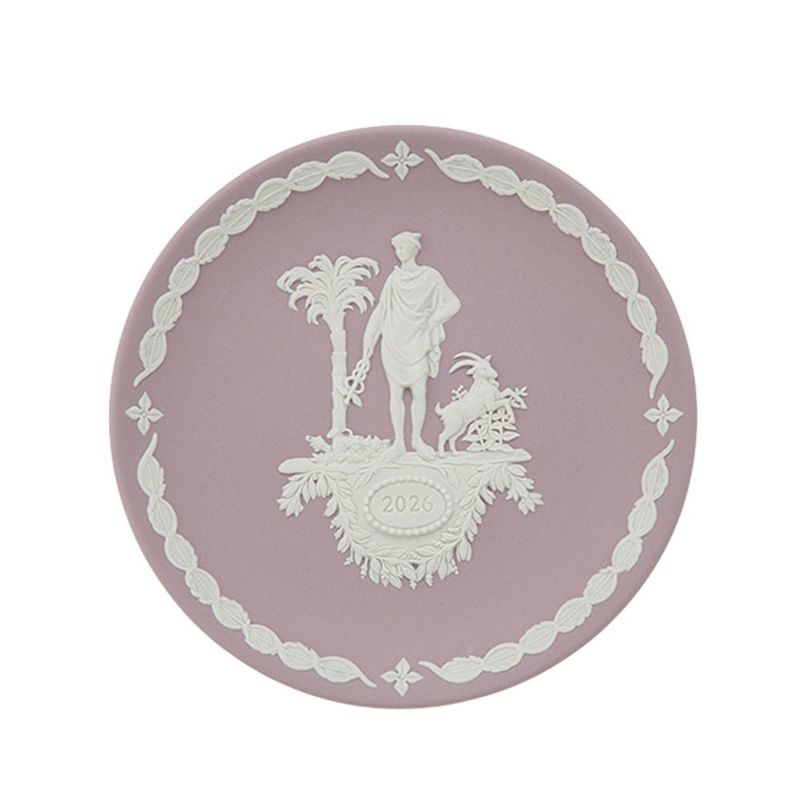 ウェッジウッド（Wedgwood）ジャスパー ライラック イヤープレート 17cm ヘルメス 2026年／令和8年【プレートスタンド、プレートハンガー付き】