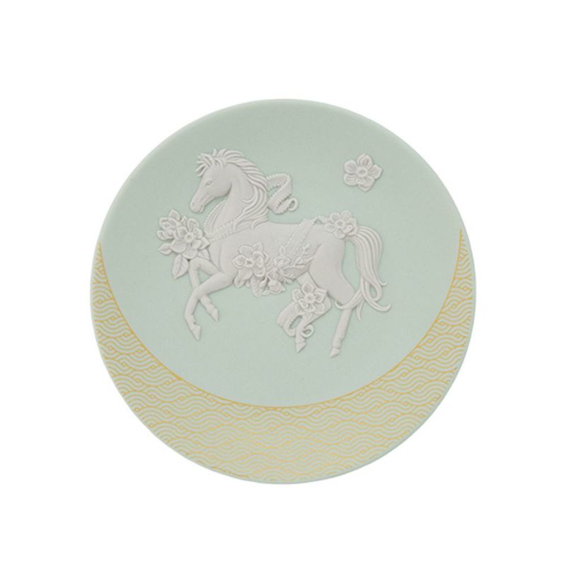 ウェッジウッド（Wedgwood）ジャスパー ペールグリーン 干支プレート 12.5cm 馬／午 2026年／ 令和8年