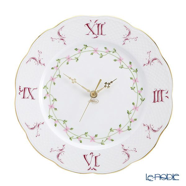 ヘレンド ピンクガーランド PBGP 00527-0-47 ウォールクロック 28.5cm