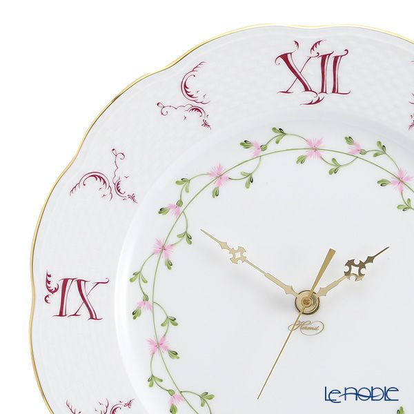 ヘレンド ピンクガーランド PBGP 00527-0-47 ウォールクロック 28.5cm