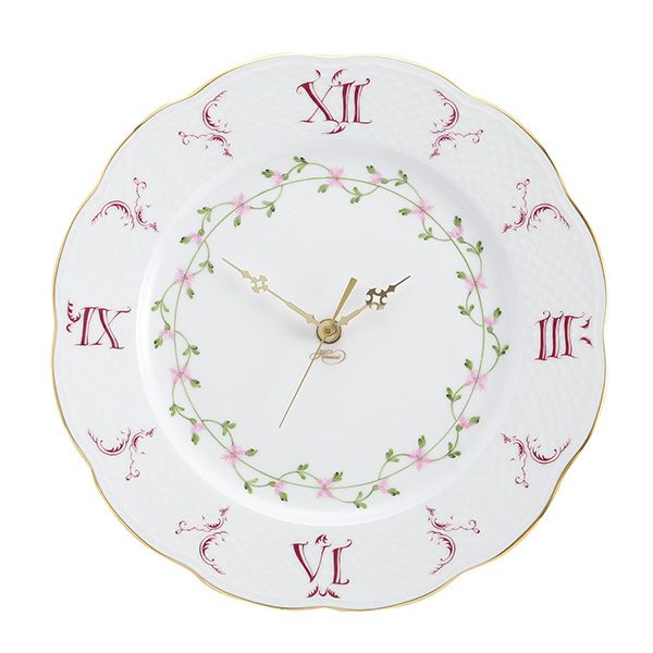 ヘレンド ピンクガーランド PBGP 00527-0-47 ウォールクロック 28.5cm