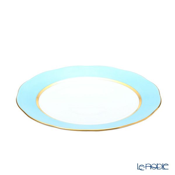 ヘレンド シルクリボン CTQ01 プレート 25cm 20524-0-00（ライトブルー）