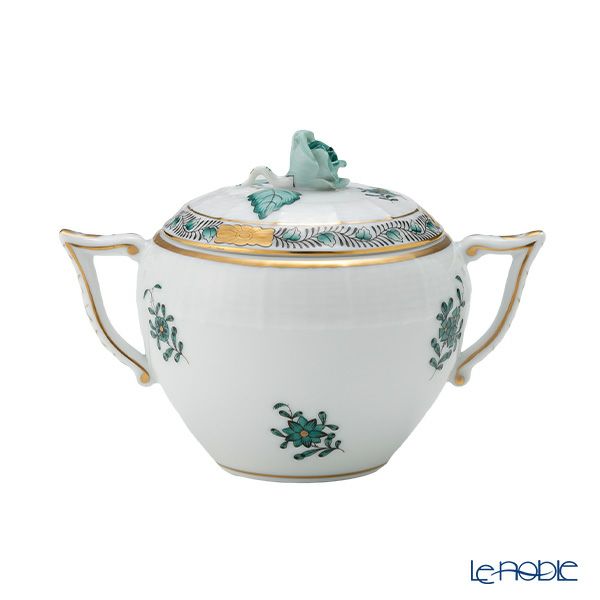 ヘレンド アポニーグリーン2 AV2（ブルーグリーン） 00472-0-09 シュガーポット ローズ 200ml