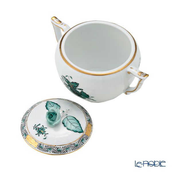 ヘレンド アポニーグリーン2 AV2（ブルーグリーン） 00472-0-09 シュガーポット ローズ 200ml