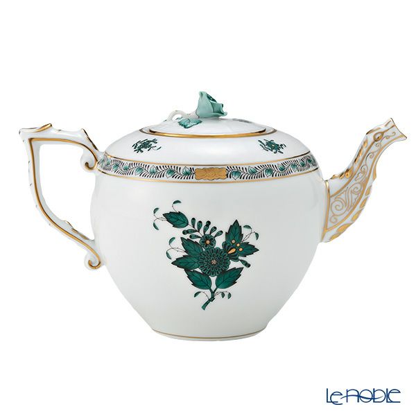 ヘレンド アポニーグリーン2 AV2（ブルーグリーン） 00606-0-09 ティーポット ローズ 800ml