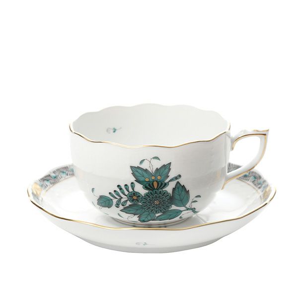 ヘレンド アポニーグリーン2 AV2（ブルーグリーン） ティーカップ＆ソーサー 200ml 00724-0-00