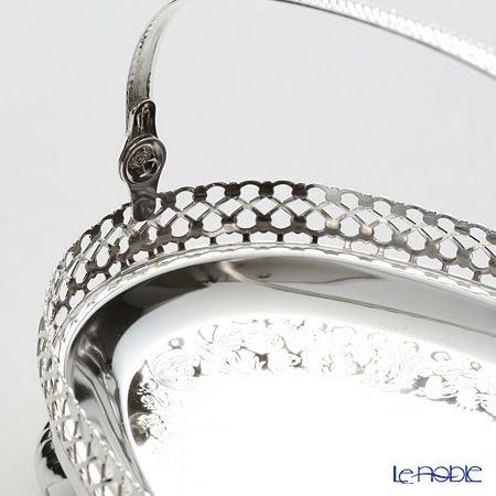 クイーン アン QUEEN ANNE（イギリス製銀メッキ） ギャラリーオーバルトレイ S ハンドル・脚付 0／6853