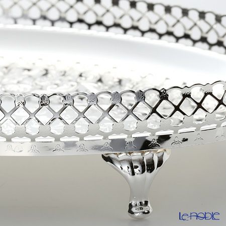 クイーン アン QUEEN ANNE（イギリス製銀メッキ） ギャラリーオーバルトレイ S ハンドル・脚付 0／6853