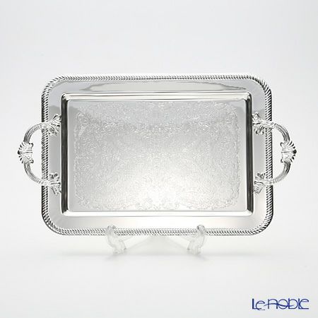 クイーン アン QUEEN ANNE（イギリス製銀メッキ） オブロングトレイ ハンドル付 0／86