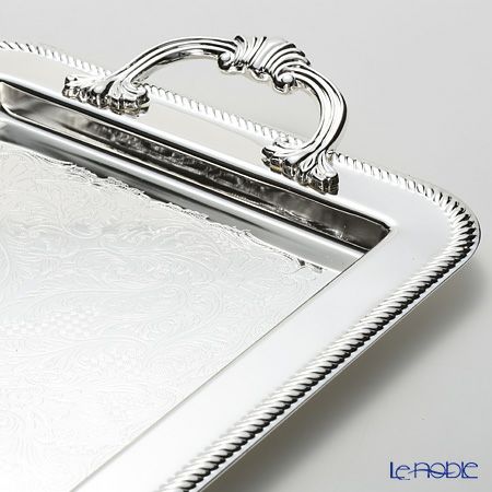 クイーン アン QUEEN ANNE（イギリス製銀メッキ） オブロングトレイ ハンドル付 0／86