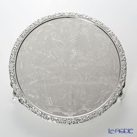 クイーン アン QUEEN ANNE（イギリス製銀メッキ） ラウンドトレイ 脚付 28cm 0／6193