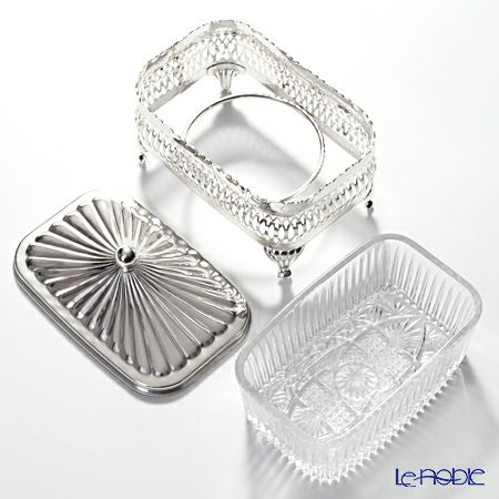 クイーン アン QUEEN ANNE（イギリス製銀メッキ） オブロング バターディッシュ フタ付 0／4904