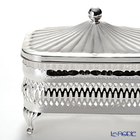 クイーン アン QUEEN ANNE（イギリス製銀メッキ） オブロング バターディッシュ フタ付 0／4904