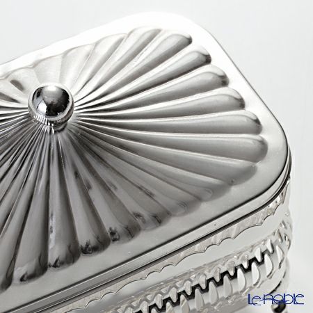 クイーン アン QUEEN ANNE（イギリス製銀メッキ） オブロング バターディッシュ フタ付 0／4904