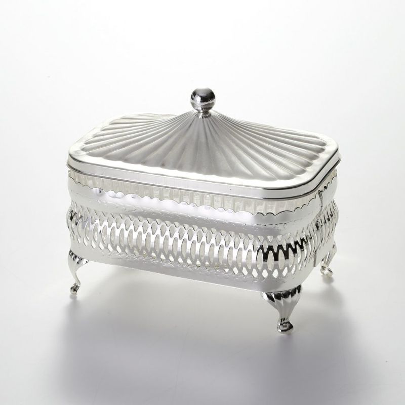 クイーン アン QUEEN ANNE（イギリス製銀メッキ） オブロング バターディッシュ フタ付 0／4904