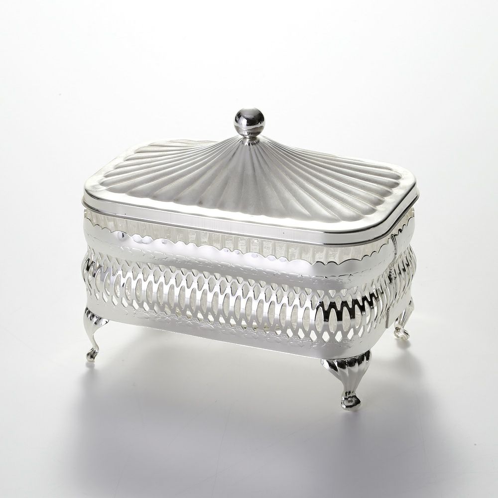 クイーン アン QUEEN ANNE（イギリス製銀メッキ） オブロング バターディッシュ フタ付 0／4904