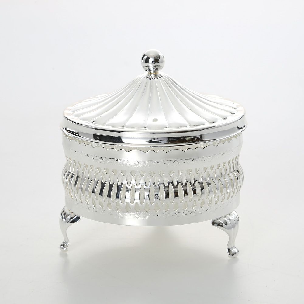 クイーン アン QUEEN ANNE（イギリス製銀メッキ） ラウンド バターディッシュ フタ付 0／4907