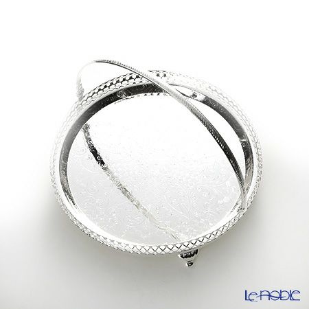 クイーン アン QUEEN ANNE（イギリス製銀メッキ） ギャラリー ラウンドトレイ ハンドル・脚付 23cm 0／6328