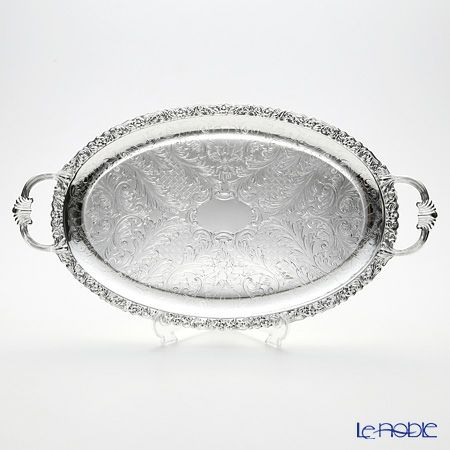 クイーン アン QUEEN ANNE（イギリス製銀メッキ） オーバルトレイ ハンドル付 0／6161