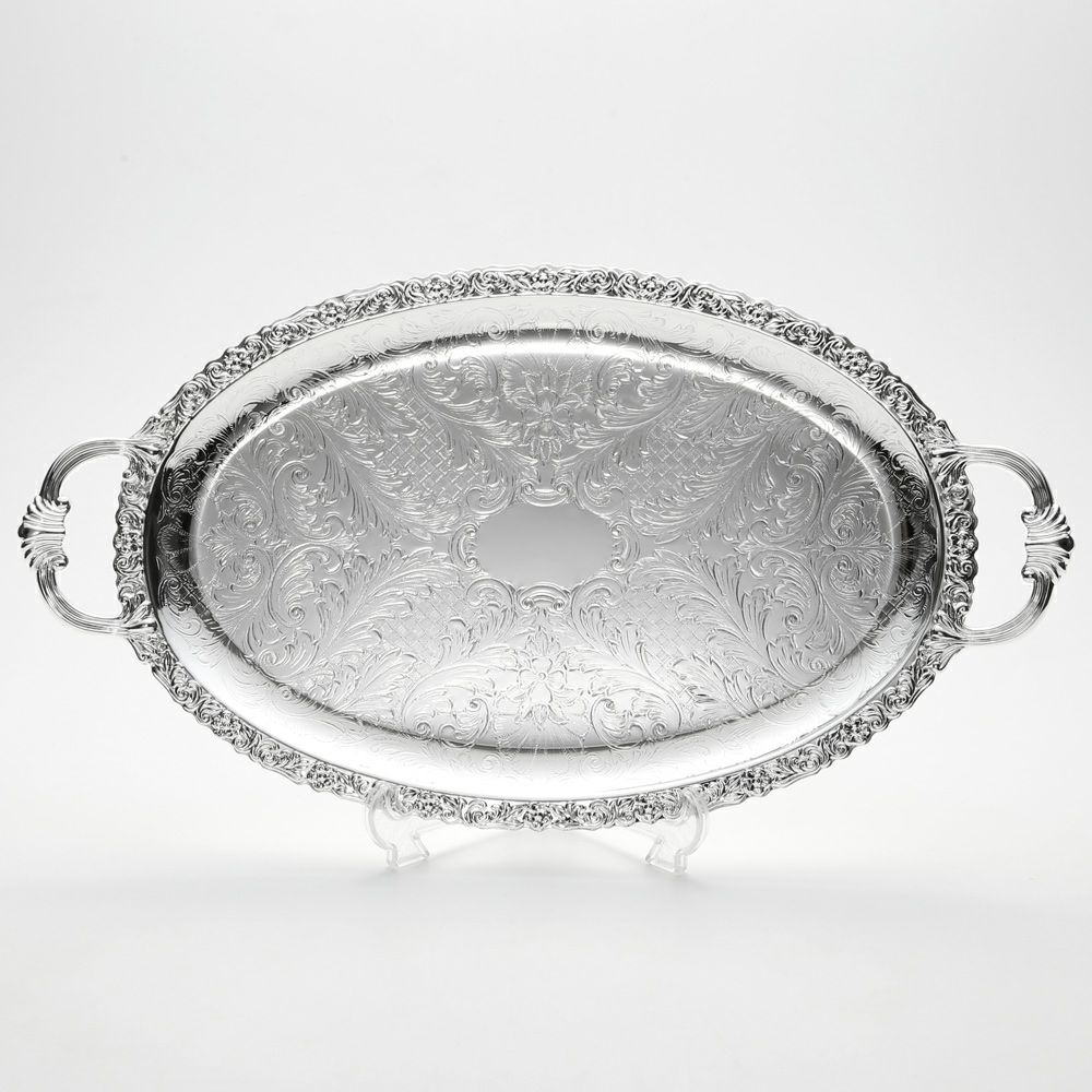 クイーン アン QUEEN ANNE（イギリス製銀メッキ） オーバルトレイ ハンドル付 0／6161