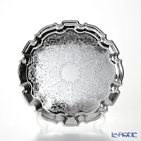 クイーン アン QUEEN ANNE（イギリス製銀メッキ） チッペンデールトレイ M 24cm 0／6181