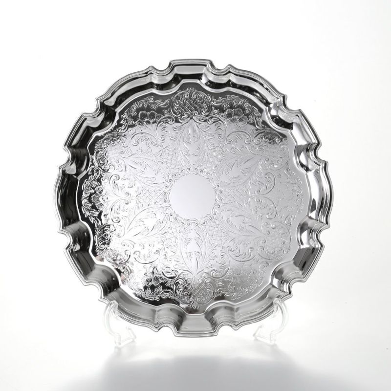 クイーン アン QUEEN ANNE（イギリス製銀メッキ） チッペンデールトレイ M 24cm 0／6181