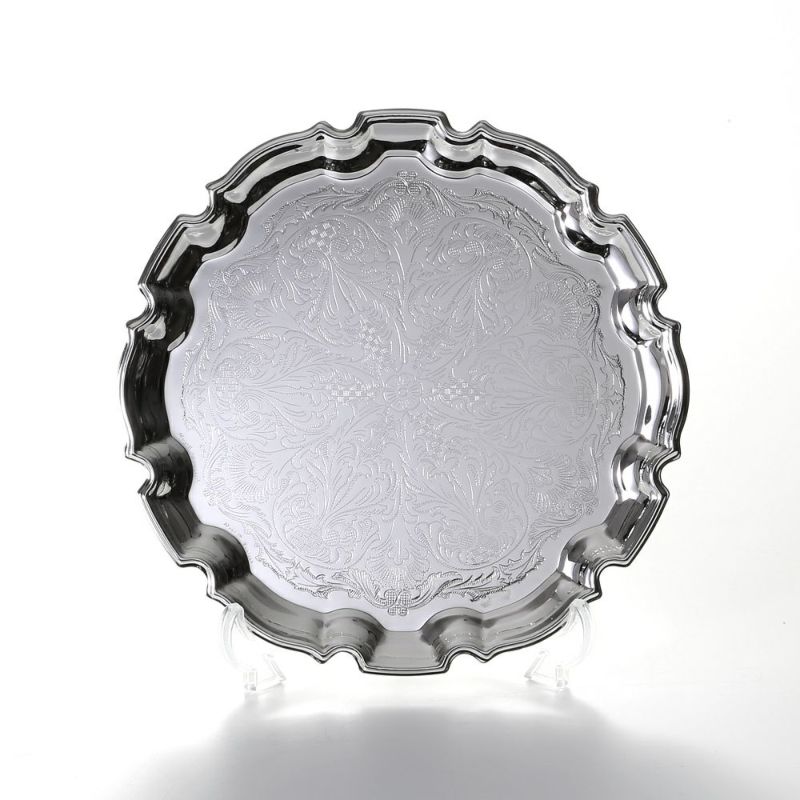 クイーン アン QUEEN ANNE（イギリス製銀メッキ） チッペンデールトレイ S 18cm 0／6182