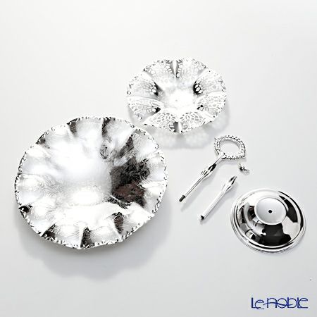 クイーン アン QUEEN ANNE（イギリス製銀メッキ） 2段ケーキスタンド ウェイビー 0／6375