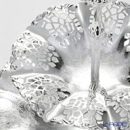 クイーン アン QUEEN ANNE（イギリス製銀メッキ） 2段ケーキスタンド ウェイビー 0／6375