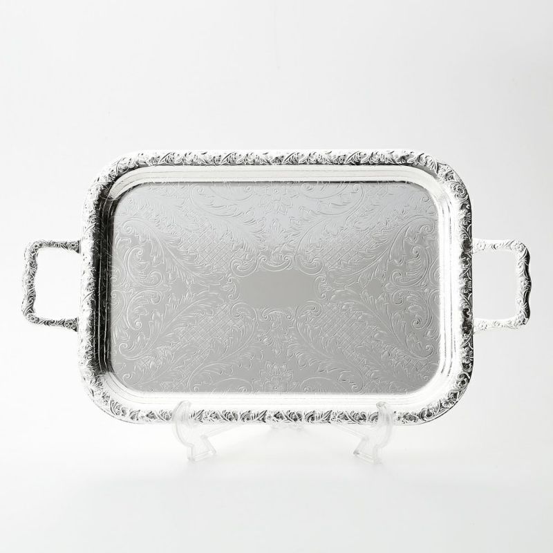 クイーン アン QUEEN ANNE（イギリス製銀メッキ） オブロング トレイ S ハンドル付 0／6224