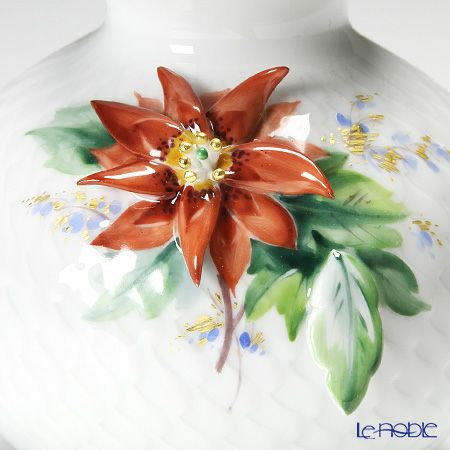 マイセン（Meissen） 波の戯れ 花瓶 ポインセチア 9cm レッド 719391／50905