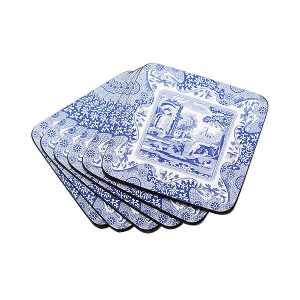 ピンパーネル スポードブルーイタリアン コースターセット 6枚