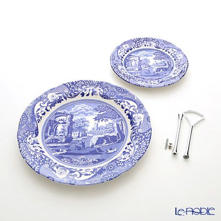 スポード ブルーイタリアン 2段ケーキスタンド 組立式