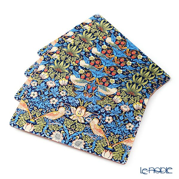 ピンパーネル ウィリアムモリス いちご泥棒 プレースマットセット 30×40 ブルー 4枚