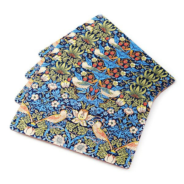 ピンパーネル ウィリアムモリス いちご泥棒 プレースマットセット 30×40 ブルー 4枚