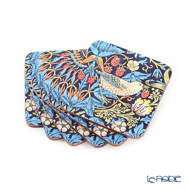 ピンパーネル ウィリアムモリス いちご泥棒 コースターセット ブルー 6枚