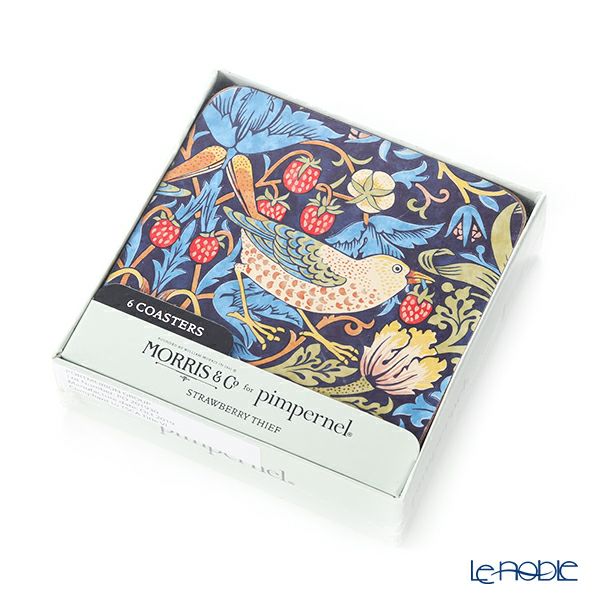 ピンパーネル ウィリアムモリス いちご泥棒 コースターセット ブルー 6枚