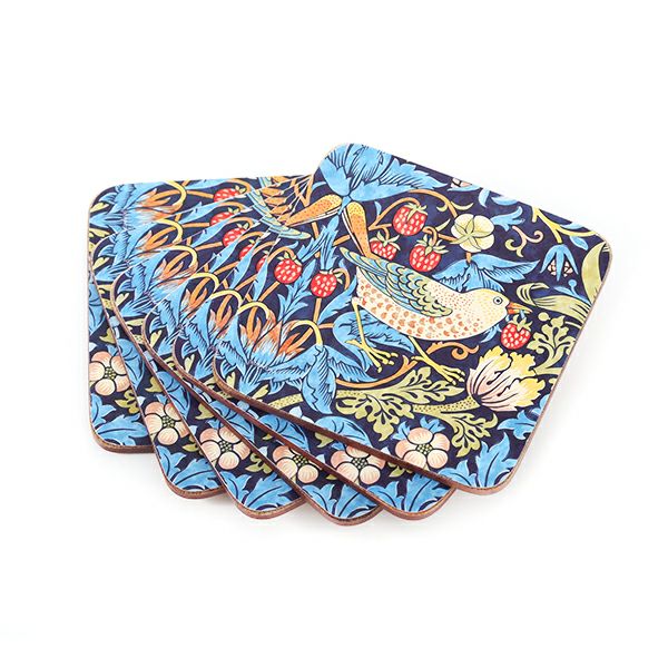 ピンパーネル ウィリアムモリス いちご泥棒 コースターセット ブルー 6枚