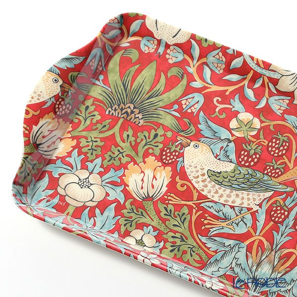 ピンパーネル ウィリアムモリス いちご泥棒 サンドイッチトレイ レッド メラミン