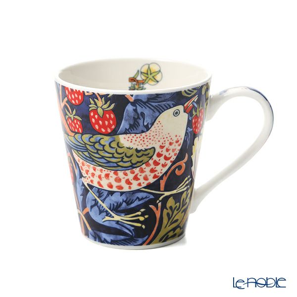 ピンパーネル ウィリアムモリス いちご泥棒 ブルー マグカップ 180ml ペア ＆ メラミン製トレイ 21×14cm セット