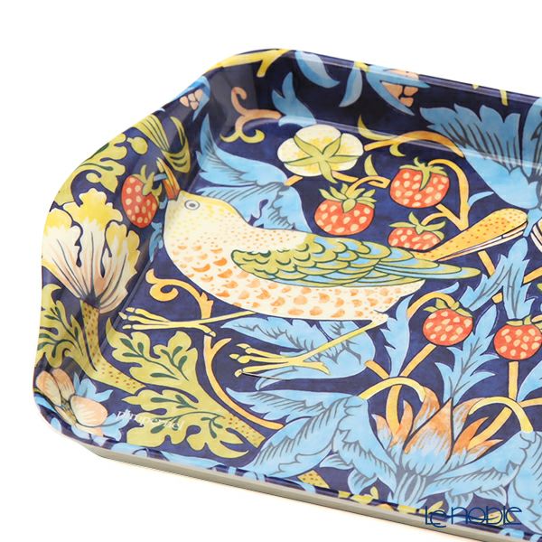 ピンパーネル ウィリアムモリス いちご泥棒 ブルー マグカップ 180ml ペア ＆ メラミン製トレイ 21×14cm セット