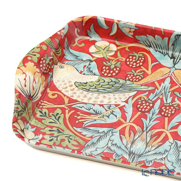 ピンパーネル ウィリアムモリス いちご泥棒 レッド マグカップ 180ml ペア ＆ メラミン製トレイ 21×14cm セット