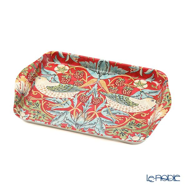 ピンパーネル ウィリアムモリス いちご泥棒 レッド マグカップ 180ml ペア ＆ メラミン製トレイ 21×14cm セット