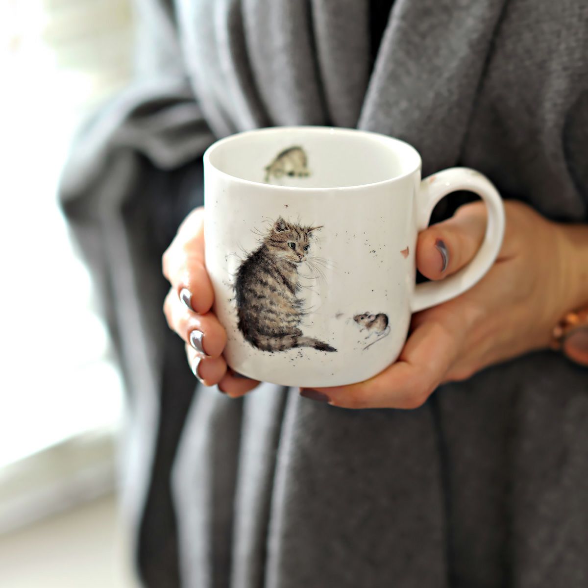 ロイヤル・ウースター レンデル マグ 310ml Cat and Mouse ネコ