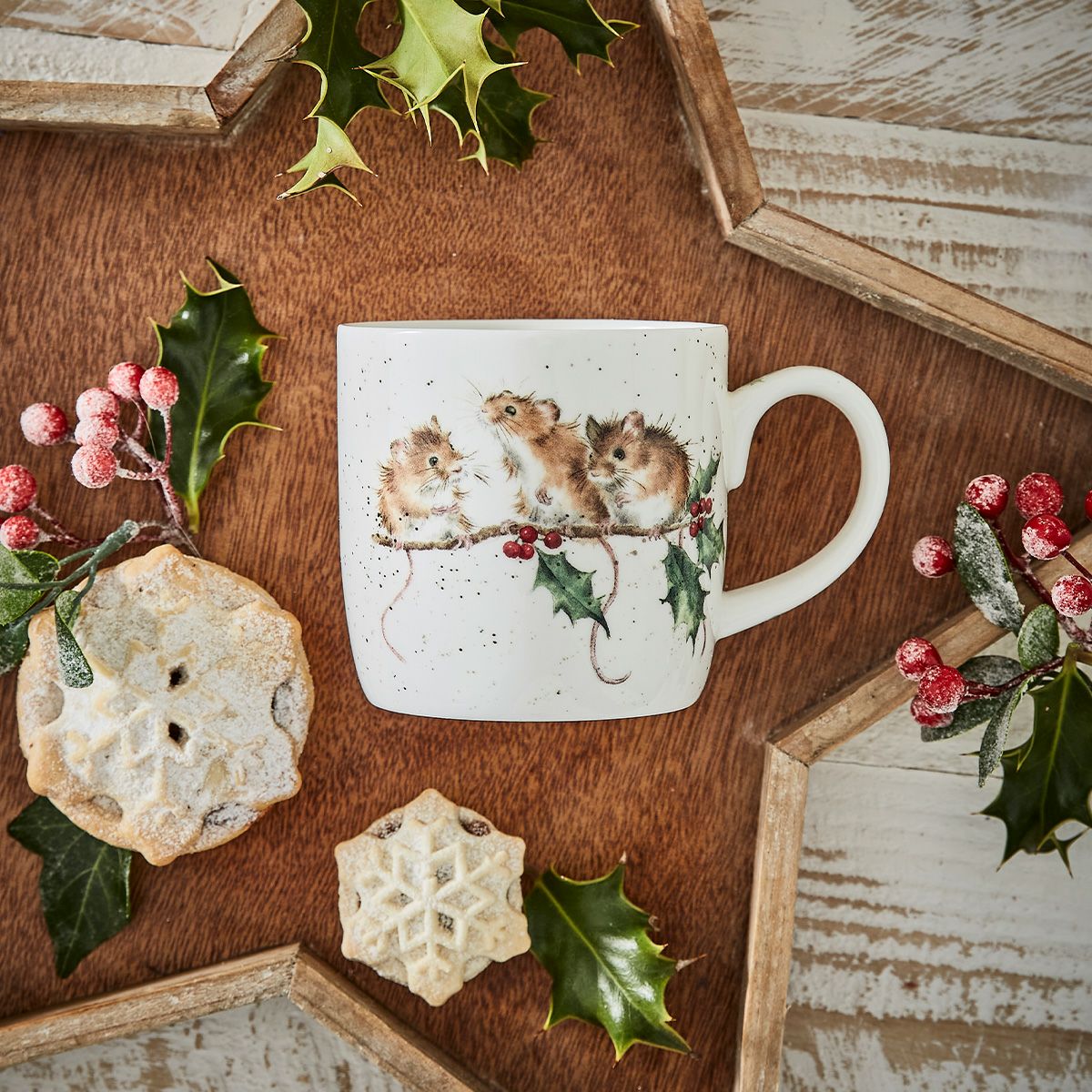 ロイヤル・ウースター レンデル マグカップ 310ml Winter mice ネズミ