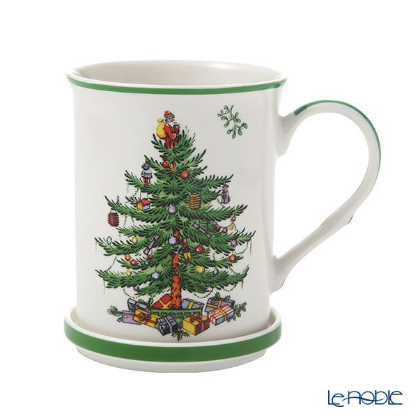 スポード クリスマスツリー マグカップ コースター／蓋付