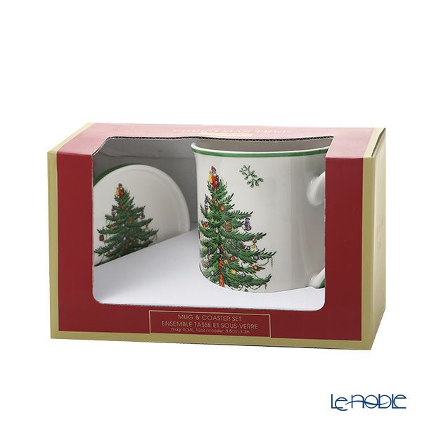 スポード クリスマスツリー マグカップ コースター／蓋付