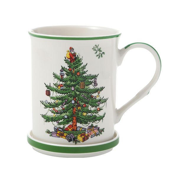 スポード クリスマスツリー マグカップ コースター／蓋付